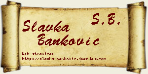 Slavka Banković vizit kartica